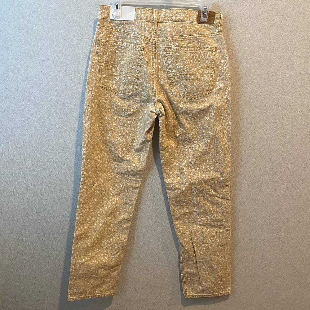 New American Eagle 90’s Straight Denim Jeans Size 4 Trendy Butter Yellow - Picture 3 of 11